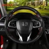 Pour Honda Civic 10th Crider 2019 CRV couture à la main en fibre de carbone noir cuir volant cover237z