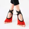 Vrouwen Zomer Yoga Pilates Oefening antislip Sportsokken Ademend Katoen Teensokken slippers Gym Fitness Vloer Enkelbandje Sox Ballet Dansen backless Kous