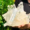 Cushion Natural Transparent White Quartz Crystal Cluster Specimen Healing