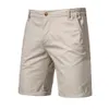 Mens Shorts Summer 100% Cotton Solid Men High Quality Casual Business Social Elastic Waist 10 Colors Beach 230721