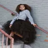 Neuer schwarzer Hallo-Lo-SimpleTulle-Rock mit Rüschen, knielang, Tutu-Tüllröcke für Frauen, schöne Kleider, Partykleidung284n