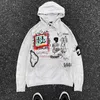 Men's Hoodies Sweatshirts 2023 Studio Cartoon Graffiti American Retro College Style Heavy Hooded Sweater Men and Women Couple Wear Hip Hop Street Clothing 230721