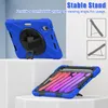 Defender Tablet Cases For iPad Mini 4/5 360 Degree Rotation Kickstand And Pencil Holder Design Shockproof Anti Fall Protective Cover With Shoulder & Hand Strap
