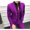 2019 traje de 3 piezas para hombre, púrpura, nuevo, ajustado, ropa Formal de negocios, esmoquin, vestido de boda de alta calidad, trajes para hombre, traje informal Homme272A