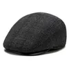 Boinas Outono e Inverno Boina Masculina Quente Protetora Orelha Tweed Cap Sunsade Cotton Octaonal Old Man Forward Painter's