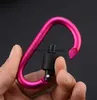 كبير الحجم 8 سم تسلق Carabiner مقطع Hookd Aluminium Alumoy D زر التسلق مع قفل keychain keychain شنقا ربط الظهر على الظهر