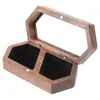 Pendant Necklaces Ring Holder Jewelry Display Case Holders Box Engagement Bride Wooden Mens Wedding Man