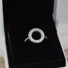 Wunderschöner Halo-Ring für Pandora, Damenring aus 925er-Sterlingsilber, plattiert, Roségold, hochwertiger CZ-Diamant, mit Originalverpackung, Geburtstag314w