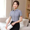 Women's Blouses Summer Women Blouse Shirt Short Sleeve White Black Dress Shirts Office Lady Work Wear Female Blusas Camisa Mujer XL XXL