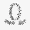 Daisy Flower Ring Earring Set Designer Luxury Jewelry for Pandora 925 Silver Stud Earrings Wedding Rings med original Box för W243P