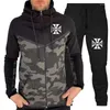 Survêtements pour hommes Hip Hop Street Hoodie Set West Logo Print Printemps Automne Vestes Sweats Sportswear Suit