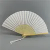 21 cm Personligt tryckgravbröllop Favor Silk Fan Tyghandfläkt Gift