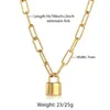 Pendanthalsband Låshalsband för män Kvinnor 7mm rostfritt stål Papperklippbox Rolo Link Chain Gold Silver Color Par Jewelry L261J