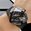 4 Orologio di alta qualità in stile Ventura xxl Elvis A2824 Orologio da uomo meccanico automatico PVD nero H24615331 Cinturino in caucciù quadrante nero Gen2932