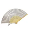 21 cm Personligt tryckgravbröllop Favor Silk Fan Tyghandfläkt Gift