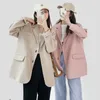 Ternos femininos terno branco jaqueta casaco estilo ocidental primavera e outono 2023 coreano solto rosa celebridade Internet pequena St