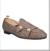 Giacche da uomo Luxury Gold Custom Button Woven Lazy Shoes Double-Monk Pantofole da uomo classiche artigianali belghe