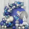 Caligrafia foguete espaço exterior tema látex balão guirlanda arco kit balão feliz aniversário festa balões menino decoração aniversário globos