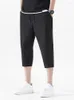 Men's Shorts Summer Sort Men Breeces Breatable Coolin Nylon Spandex Sportswear Loose Capris Pants Male 3/4 Casual Sorts Plus Size 8XL