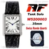 AF Solo W520003 Szwajcarski kwarc Ronda unisex męski Watch White Diar Black Roman Markery niebieskie ręczne teksturę skórzany pasek super e231q