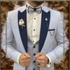 Męskie garnitury Single Beded Wedding Tuxedo for Men Groom Formal 3 sztuki na zamówienie Slim Fit Fashion Business (kamizelka spodni)