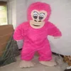2019 fantasia de mascote de halloween cartoon gorila rosa chimpanzé tema de anime personagem de carnaval de natal festa fantasia fantasias ad317h