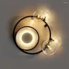 Plafonniers Designer Bulle En Verre Abat-Jour De Luxe Salon Chambre Maison Allée Ronde Lampes Luminaires