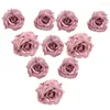 Decorative Flowers Wide Application 10Pcs Soft Delicately Cut Artificial Rose Head Polyester Fake Flower Weather Resistant Home Decor