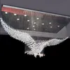 イーグルスデザインモダンなK9クリスタルシャンデリア照明大型LEDラストレスペンダントライトL100 W50 H80CMホールリビングルーム天井ランプ2416