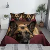 Sängkläder sätter Pet Dog Bed Sheet Set Digital Printing German Shepherd Animal Dogs Polyester Flat with Pudowcase 230721