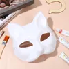 Masques de fête 510pcs non peint mascarade papier blanc Halloween chat cosplay pâte masque pour décor 230721