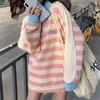 Kobiet bakotury houzhou różowy kawaii kobiety duże vintage preppy koreańska bluza modowa żeńska jesienna estetyka pullover pullover