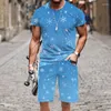 Hommes Survêtements T-shirt Ensemble Tops Outfit Sportswear Drôle Casual Hip-Hop Été 3D Imprimé De Luxe O Cou À Manches Courtes De Mode 2023