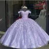 3D Çiçekler Quinceanera Ball Gownnew Güzel Balo Elbiseleri194V