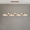 Lustres lumière moderne Led pour décor de salle à manger conçu rectangulaire cuisine îlot luminaire méditation nodique suspension lampe
