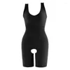 Kvinnors shapers plus storlek Bulfer Body Shaper Bodysuit Öppen Crotsk Tummy Control Shapewear Sömlösa bantningsunderkläder