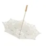 Umbrellas STOBOK Wedding Embroidery Cotton Craft For Rain With Vintage Wood Handle Bridal Props Decor (