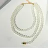 Choker Brass Pearl Chains Necklace Women Jewelry Designer T Show Runway Party Gown Wedding Japan Korean INS Gothic Hiphop