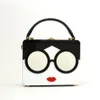 LANSO Fashion Small Square Bag Female Acrylic Evening Bags Glasses Lips Women Personality Wedding Clutch Purse Sisters Party Bag241c