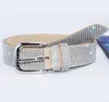 Designer BB Belt Simon Belt för män Kvinnor Shiny Diamond Belt svart på silver med bling strass som gåva