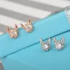 Stud Earrings Full Rhinestone Elk For Women And Girls Lovely Antlers Ear Hook Luxury Party Jewelry Accessories Gift 2023 Trend