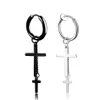 Hoop & Huggie 1PC Cross Skeleton Star Stainless Steel Earrings Punk Black Metal Color Tassels Chain Pendant Jewelry E3201266J