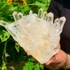 Cushion Natural Transparent White Quartz Crystal Cluster Specimen Healing