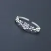 Reeti 925 Srebrne pierścienie dla kobiet małe kwiaty otwarte pierścień w stylu Pierścienia