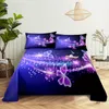 Ensembles de literie Violet Ensemble Draps de lit Taie d'oreiller Reine King Size Lanvender Papillon pour Chambre Doux Double Complet Simple Double 230721