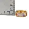 Baguette sottile Rainbow CZ Gold Gold Ring for Women Fashion Engagement Wedding Bandy Fact Charming Gioieri9807966