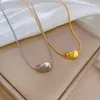 Collane con ciondolo Collana a catena con perline intrecciate color oro argento in acciaio inossidabile per regalo di gioielli di moda per feste da donna