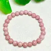 Strand 7MM Natural Pink Opal Bracelet Crystal Reiki Healing Gemstone Fashion Jewelry Fengshui Gift For Women 1pcs