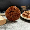 Baking Moulds 1pcs Wooden Cookie Mold Gingerbread Press 3D Cake Embossing Rose Flower Cutter Bakery Gadgets