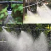 Sprutor 1 Set dimma munstycken Irrigationssystem Portable Misting Automatisk vattning 10m Garden Slang Sprayhuvud med 47 mm tee och kontakt 230721